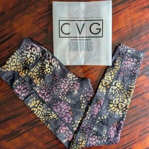 Constantly Varied Gear Black Leggings with Pink & Yellow Animal Print
